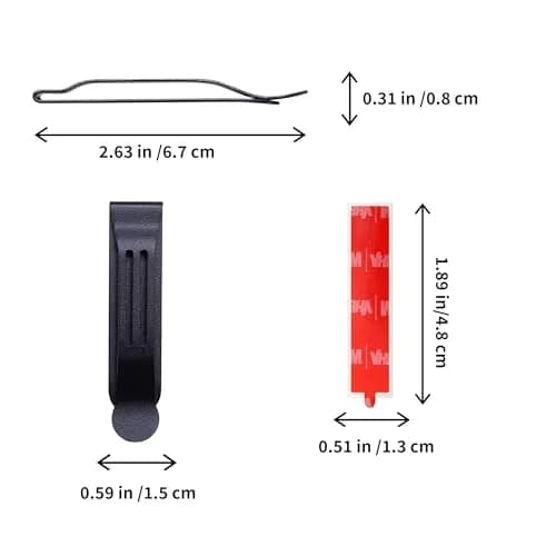 BORING PRODUCT Black 2 Pack Adhesive Metal Pocket Clip | Attachable for Smartphones, GPS, Walkie-Talkies thumbnail 2