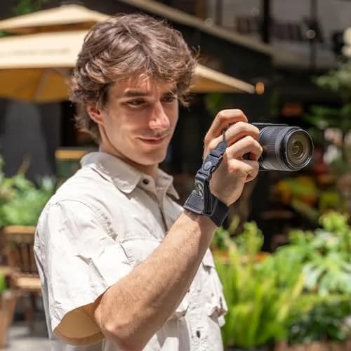 Kiorafoto Upgraded Quick Release Soft Neoprene Camera Hand Wrist Strap with Thinner Lanyard, Black | Secure Grip for Mirrorless & DSLR Cameras thumbnail 2