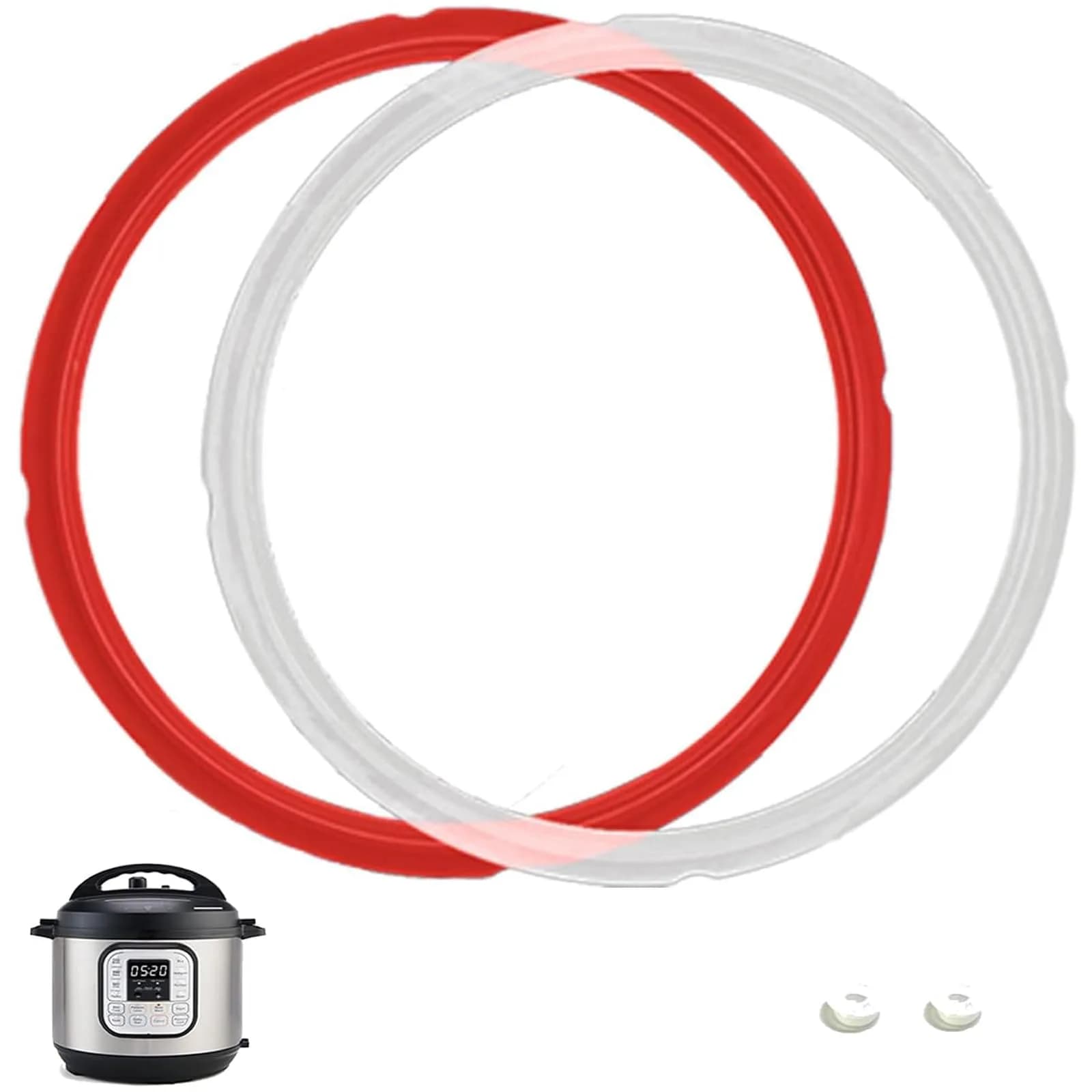 Fuator Silicone Sealing Ring for Instant Pot Mini 3Qt (2-Pack, 4-Piece Kit) | Replaces 3Qt Gaskets for Duo, Ultra, Lux Models - main product image