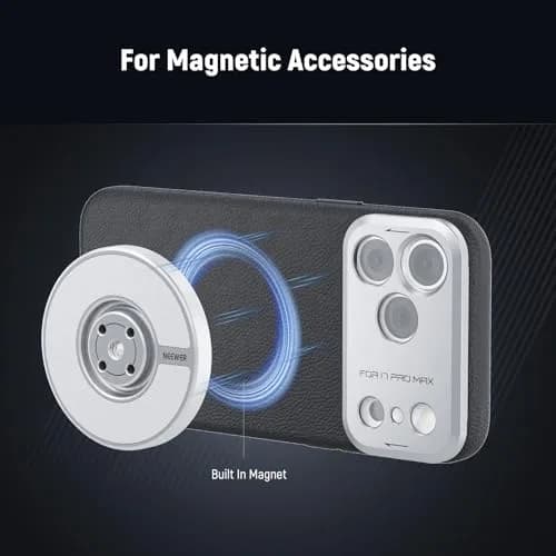 NEEWER Modular Phone Case for iPhone 17 Pro Max with MagSafe, 67mm Filter & 17mm Lens Backplates | Black + Silver thumbnail 5