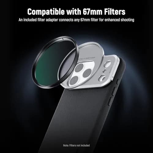 NEEWER Modular Phone Case for iPhone 17 Pro Max with MagSafe, 67mm Filter & 17mm Lens Backplates | Black + Silver thumbnail 3