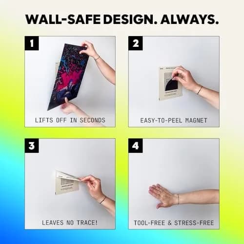 Displate Magnetic Wall Mount Kit for Hanging Pictures 9-Pack | Damage-Free, Repositionable Wall Art Mounting Solution thumbnail 7
