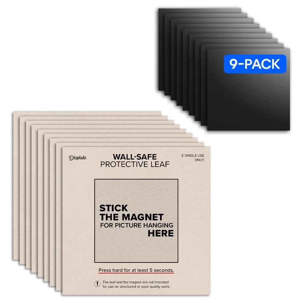 Displate Magnetic Wall Mount Kit for Hanging Pictures 9-Pack | Damage-Free, Repositionable Wall Art Mounting Solution