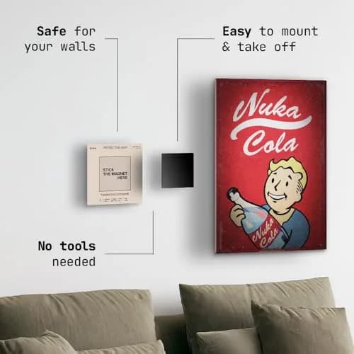 Displate Magnetic Wall Mount Kit for Hanging Pictures 9-Pack | Damage-Free, Repositionable Wall Art Mounting Solution thumbnail 4