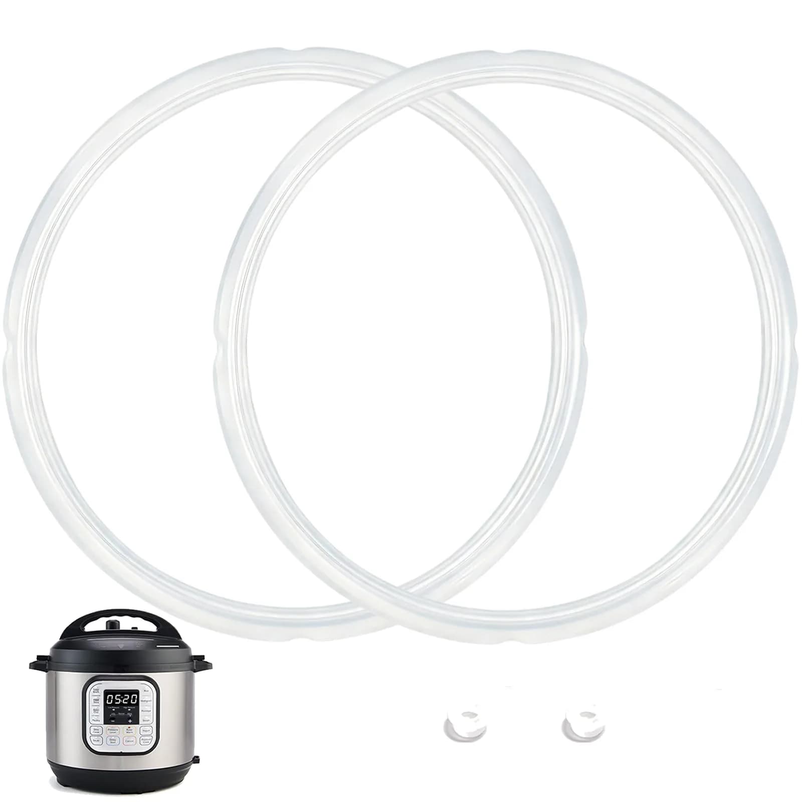 Fuator Silicone Sealing Ring for Instant Pot 6Qt (2 Pack) | Float Valve Caps Included — 6Qt 2pcs