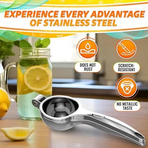 LEGLO Stainless Steel Lemon Squeezer 21cm (8.3 Inch) | Ergonomic Hand Juicer for Citrus, Limes & Oranges thumbnail 4