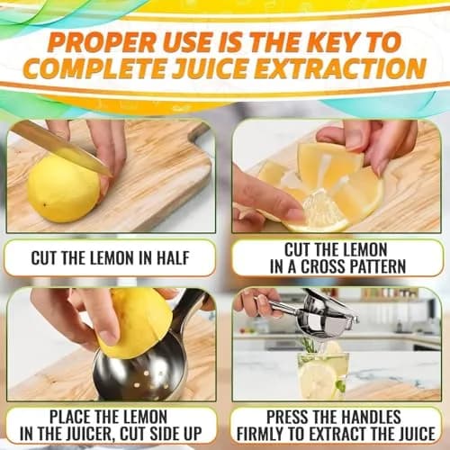LEGLO Stainless Steel Lemon Squeezer 21cm (8.3 Inch) | Ergonomic Hand Juicer for Citrus, Limes & Oranges thumbnail 6