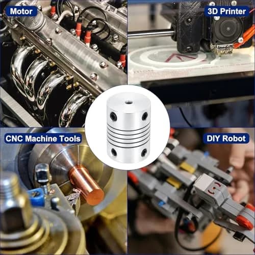 uxcell 3mm to 3mm Aluminum Alloy Shaft Coupling L25xD19mm Flexible Beam Coupler (2-Pack) thumbnail 6