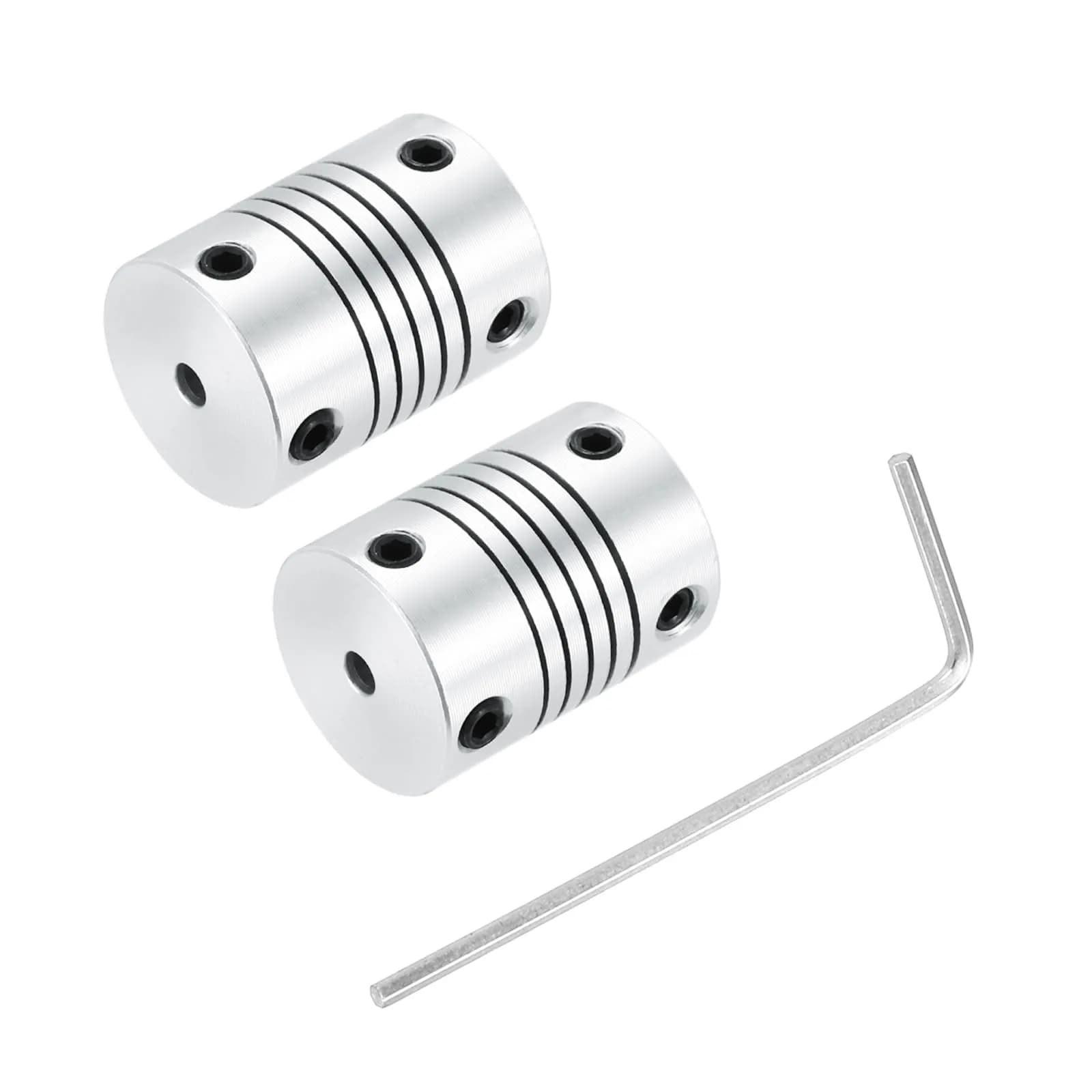 uxcell 3mm to 3mm Aluminum Alloy Shaft Coupling L25xD19mm Flexible Beam Coupler (2-Pack)