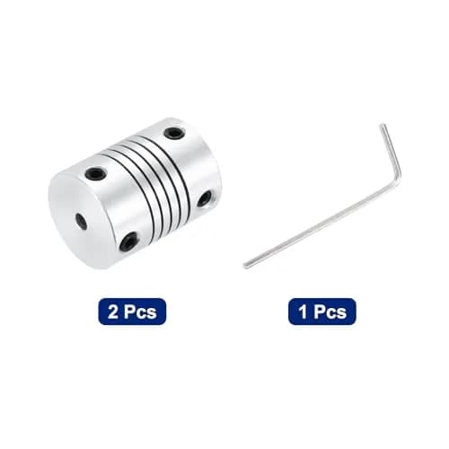 uxcell 3mm to 3mm Aluminum Alloy Shaft Coupling L25xD19mm Flexible Beam Coupler (2-Pack) thumbnail 3