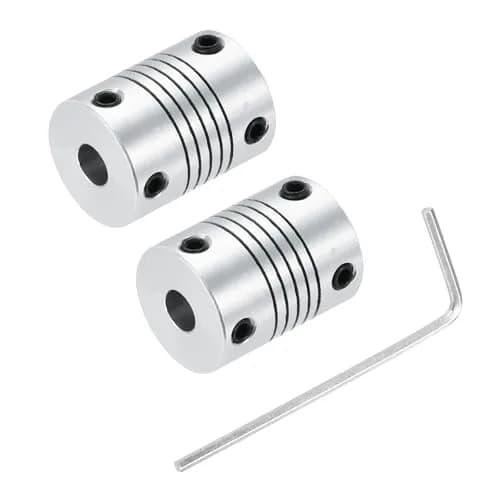 uxcell 2Pcs 6.35mm to 6.35mm Aluminum Alloy Shaft Coupling 25mm | Flexible, Durable, for 3D Printer & CNC thumbnail 1