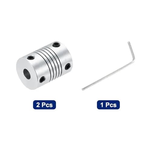 uxcell 2Pcs 6.35mm to 6.35mm Aluminum Alloy Shaft Coupling 25mm | Flexible, Durable, for 3D Printer & CNC thumbnail 3