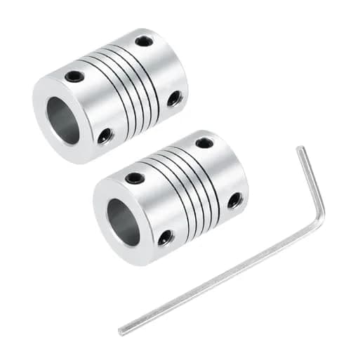 uxcell Flexible Shaft Coupling 6mm to 10mm | Aluminum Alloy, 25mm Length, Silver, for 3D Printer & CNC (70-120c) thumbnail 1