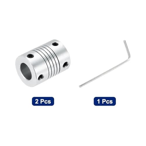 uxcell Flexible Shaft Coupling 6mm to 10mm | Aluminum Alloy, 25mm Length, Silver, for 3D Printer & CNC (70-120c) thumbnail 3
