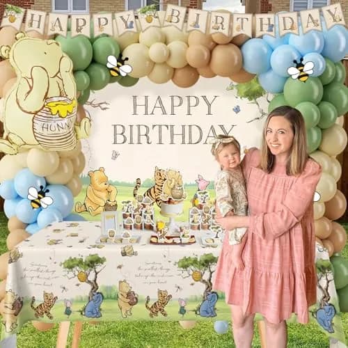 Heboland Vintage Winnie Bear Birthday Decorations Party Pack 149pcs | Classic Hundred Acre Wood Theme thumbnail 2
