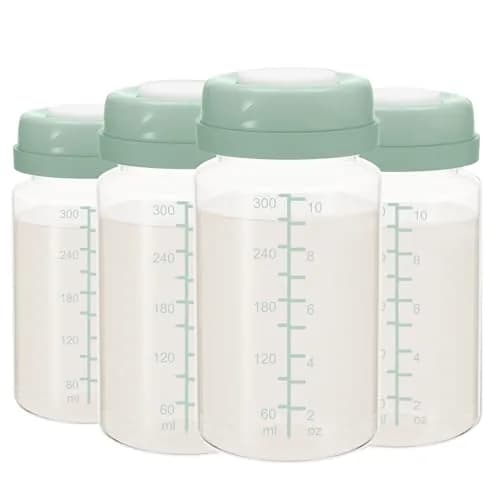 TOVVILD 10oz Breastmilk Storage Bottles (4 Pack) | Compatible with Spectra Pumps & Momcozy Coolers thumbnail 1