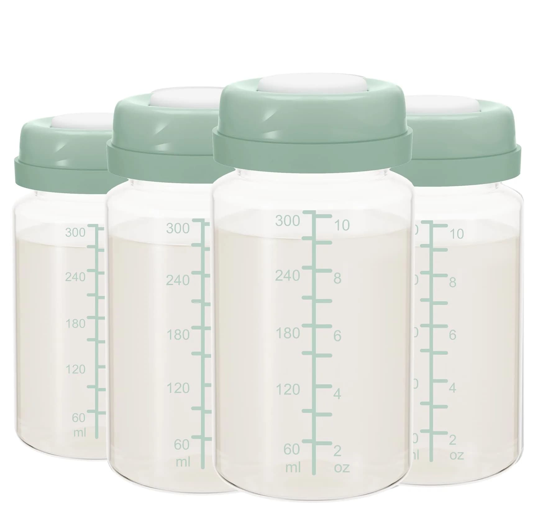 TOVVILD 10oz Breastmilk Storage Bottles (4 Pack) | Compatible with Spectra Pumps & Momcozy Coolers - main product image