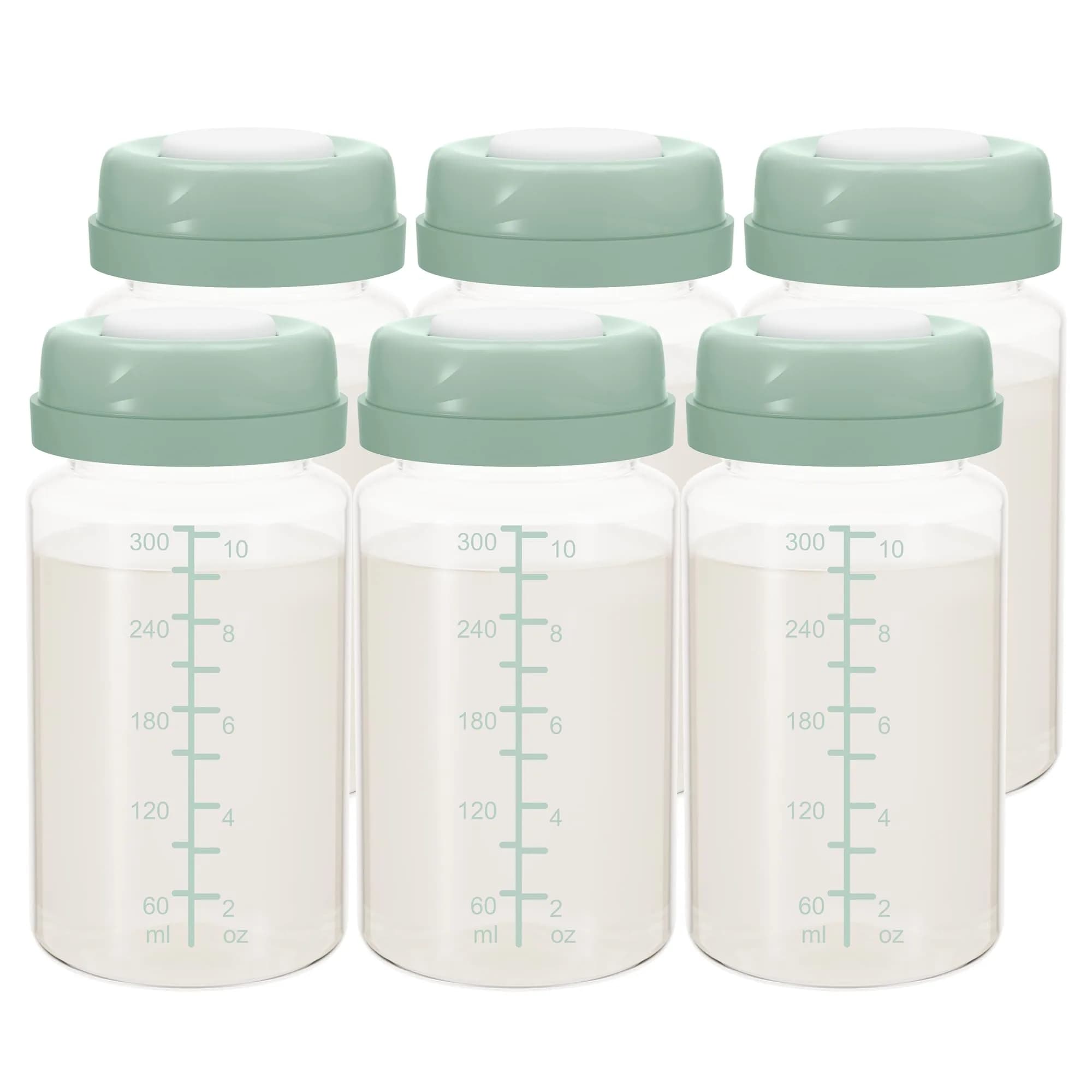 TOVVILD 10oz Breastmilk Storage Bottles (4 Pack) | Compatible with Spectra Pumps & Momcozy Coolers — 10oz-6pcs