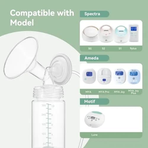 TOVVILD 10oz (295ml) Breastmilk Storage Bottles, 6-Pack | Compatible with Spectra & Momcozy Pumps thumbnail 8