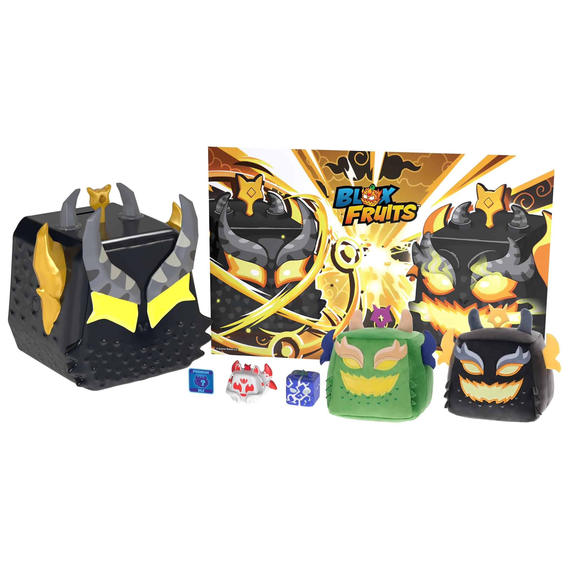 Blox Fruits Ember Dragon Storage Case Bundle Series 3 Plush Toys, Exclusive Minifigures, Poster, DLC Code | 9-inch Case & 2 Plush Dragons (4-inch) — Mixed