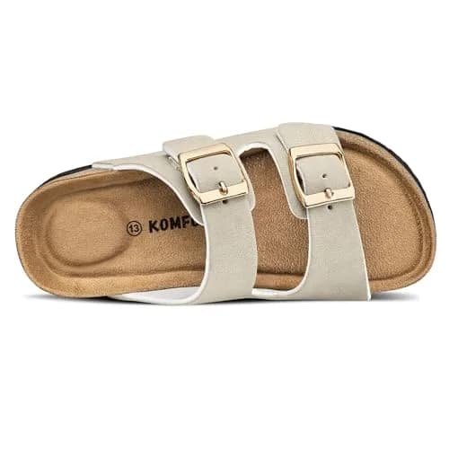 K KomForme Kids Slide Sandals Stone Size 13 Little Kid | Adjustable Buckles & Arch Support thumbnail 5