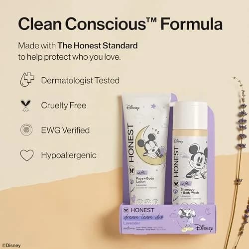The Honest Company Shampoo, Body Wash & Lotion Bundle, Lavender, 18.5 fl oz | Gentle, Naturally Derived, Family-Friendly thumbnail 5
