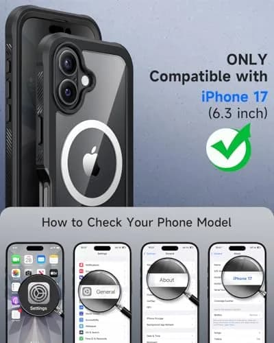seacosmo Wireless Accessory for iPhone 17 6.3" with Privacy Screen Protector | Full Body Shockproof Case thumbnail 5
