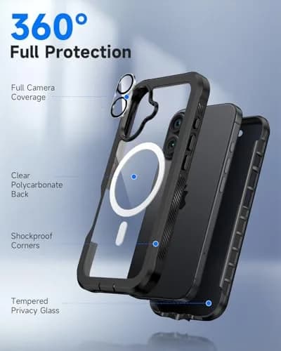 seacosmo Wireless Accessory for iPhone 17 6.3" with Privacy Screen Protector | Full Body Shockproof Case thumbnail 3