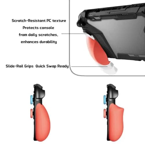 playvital Beyond-Grip Dockable Case for Nintendo Switch 2 (Blue & Orange) with Interchangeable Grips & Thumbstick Caps | 12cm (4.7in) x 8.7cm (3.4in) x 1.8cm (0.7in) thumbnail 7