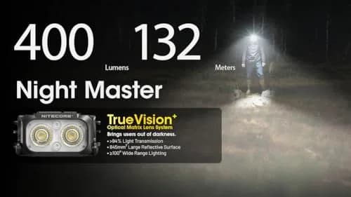 Nitecore NU25 MCT 400 Lumen Headlamp | Lightweight USB-C Rechargeable Outdoor Light with Multi-Color Temperatures thumbnail 2