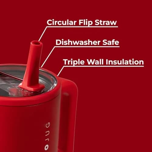 HydroJug Traveler 20oz Kids Insulated Tumbler with Handle, Alumni Red | Leakproof, BPA-Free, Drop-Resistant thumbnail 3
