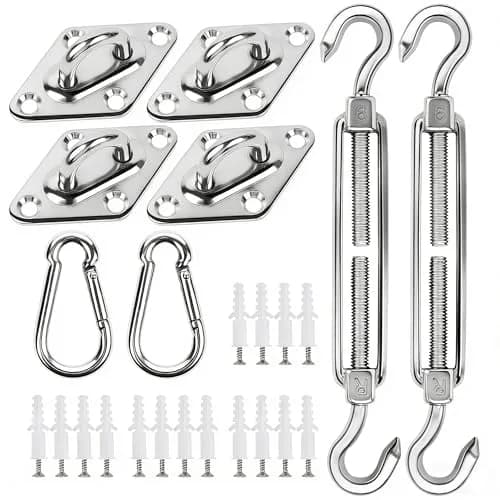YOFIT 40 Pcs Shade Sail Hardware Kit 15.2 cm (6 Inch) | Heavy Duty 304 Stainless Steel for Patio & Garden thumbnail 1
