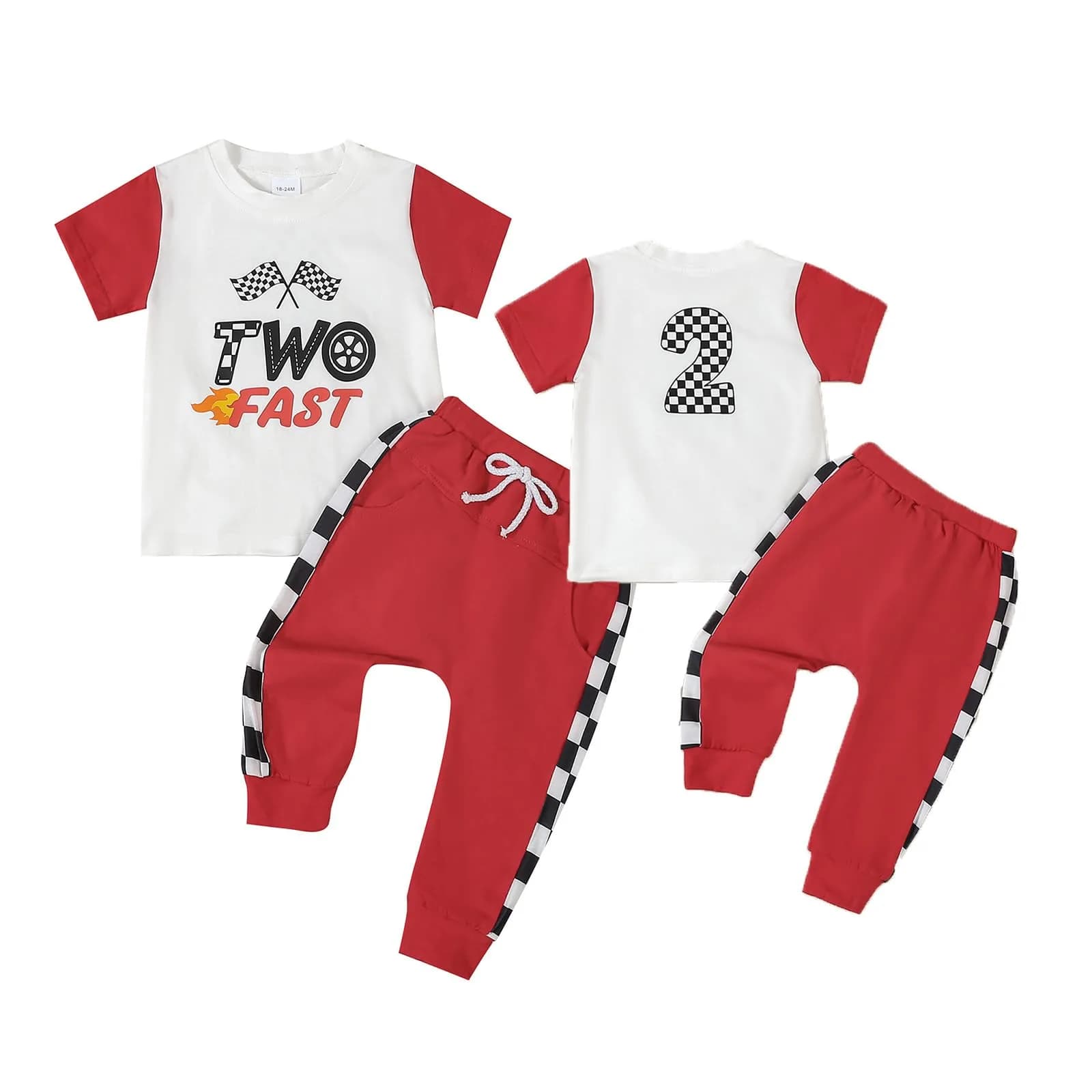 Coyciu Baby Boy's 2nd Birthday Outfit - Fast Two Race Car Set (18-24 Months) - main product image