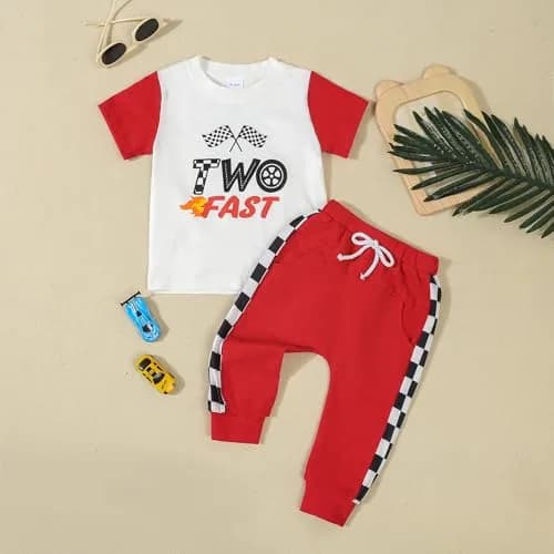Coyciu Baby Boy's 2nd Birthday Outfit - Fast Two Race Car Set (18-24 Months) thumbnail 3