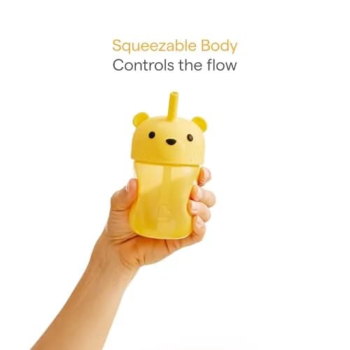 Munchkin Gentle Transition Honey Bear Straw Cup 255ml (9 Oz) | BPA-Free Silicone for Babies 6+ Months thumbnail 3