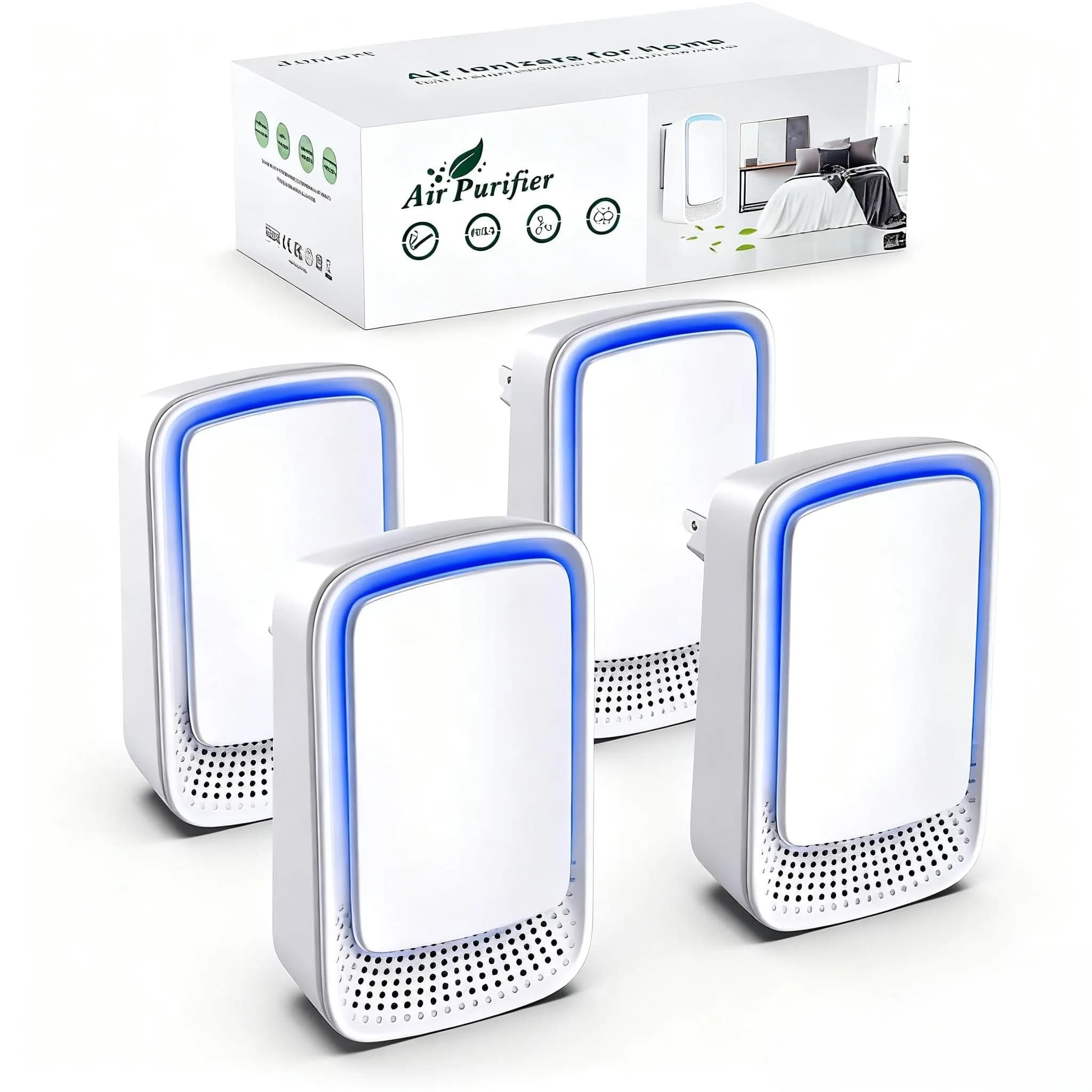 JOSTART Air Ionizers for Home | Filterless Negative Ion Air Purifier (4 Pack) | Compact & Eco-Friendly - main product image