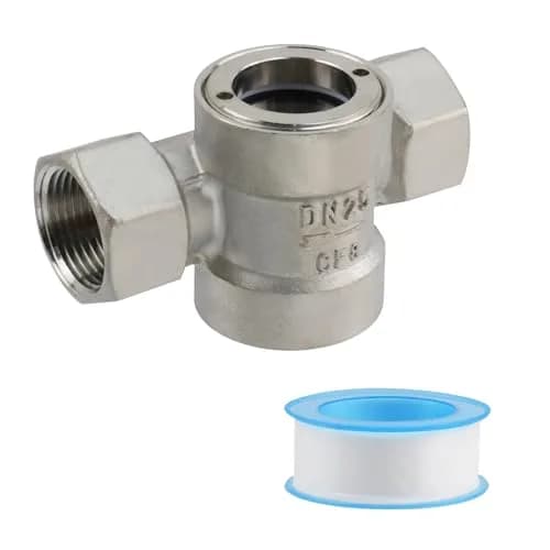 Antrader 1" NPT Female 304 Stainless Steel Sight Flow Indicator with Impeller DN25 (1" NPT Female) thumbnail 1