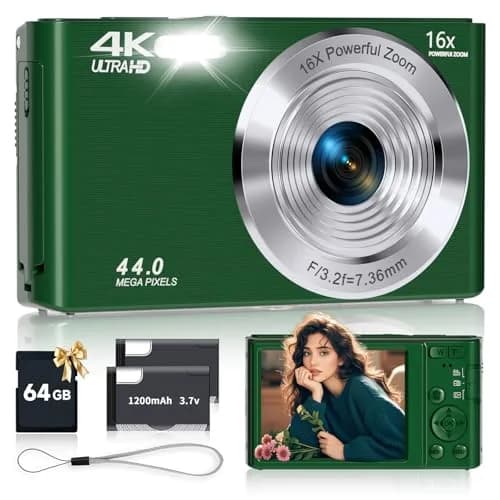SMARTKLIK Digital Camera FHD 4K 44MP 2.8 inch Display 16x Zoom 64GB SD Card | Autofocus Compact Camera for Teens thumbnail 1