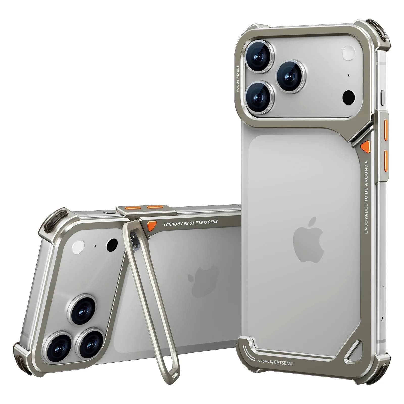 OATSBASF Metal Bumper Case for iPhone 17 Pro Max 6.9-Inch | MagSafe Compatible Shockproof Protection