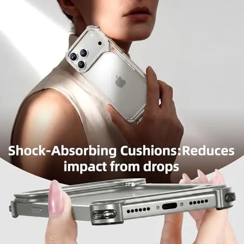 OATSBASF Metal Bumper Case for iPhone 17 Pro Max 6.9-Inch | MagSafe Compatible Shockproof Protection thumbnail 5