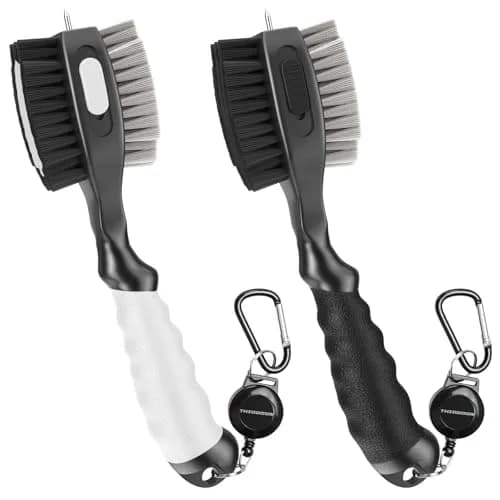 THIODOON 2 Pack Golf Club Brush and Groove Cleaner with Magnetic Keychain | Oversized Head & Retractable Spike thumbnail 1