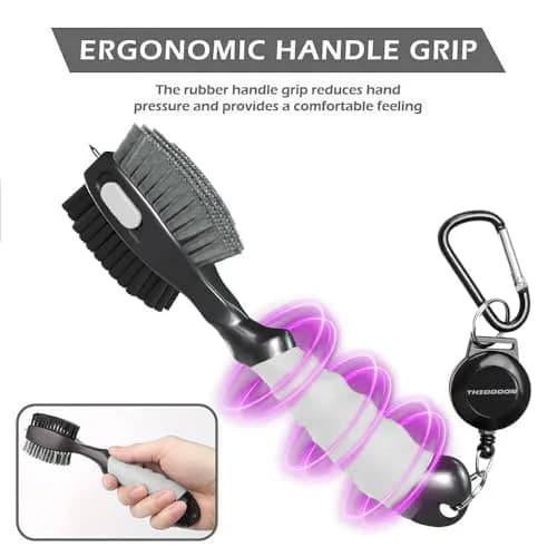 THIODOON 2 Pack Golf Club Brush and Groove Cleaner with Magnetic Keychain | Oversized Head & Retractable Spike thumbnail 5