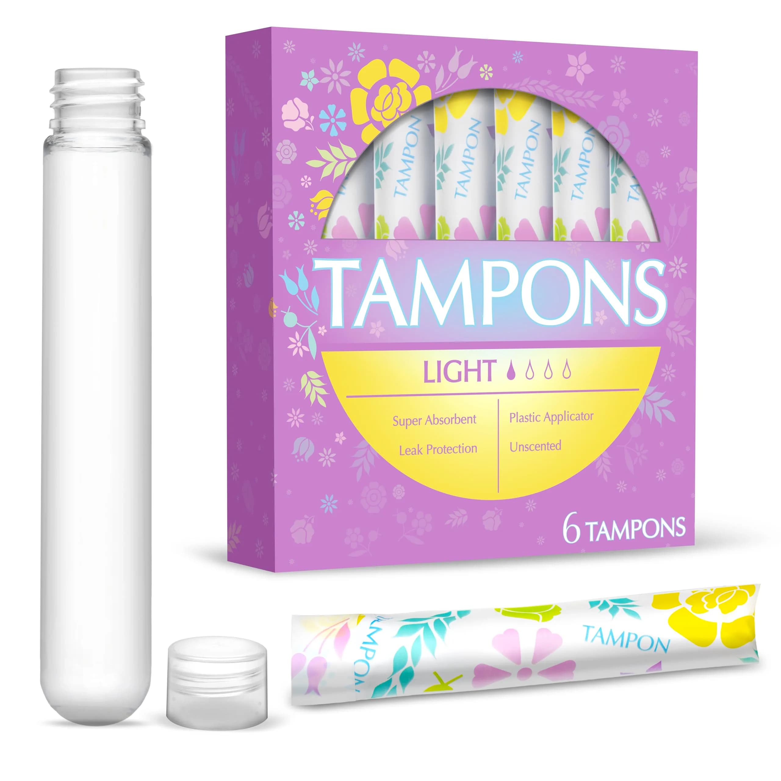 GoPong Tampon Flasks 6 Pack | Discreet Hidden Alcohol Travel Containers for Women