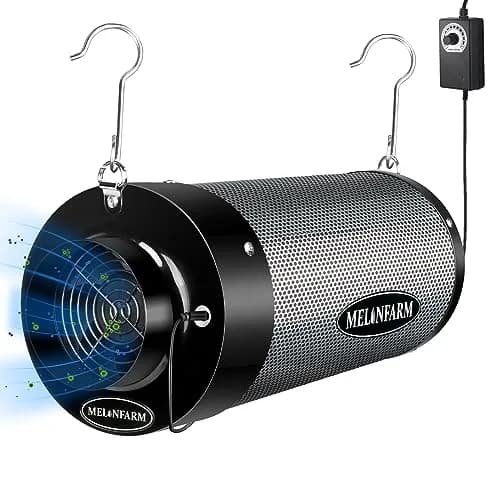 MELONFARM 6 inch Air Carbon Filter with Australia Virgin Charcoal & Built-in 14cm Fan | Odor Control & Low Noise thumbnail 1