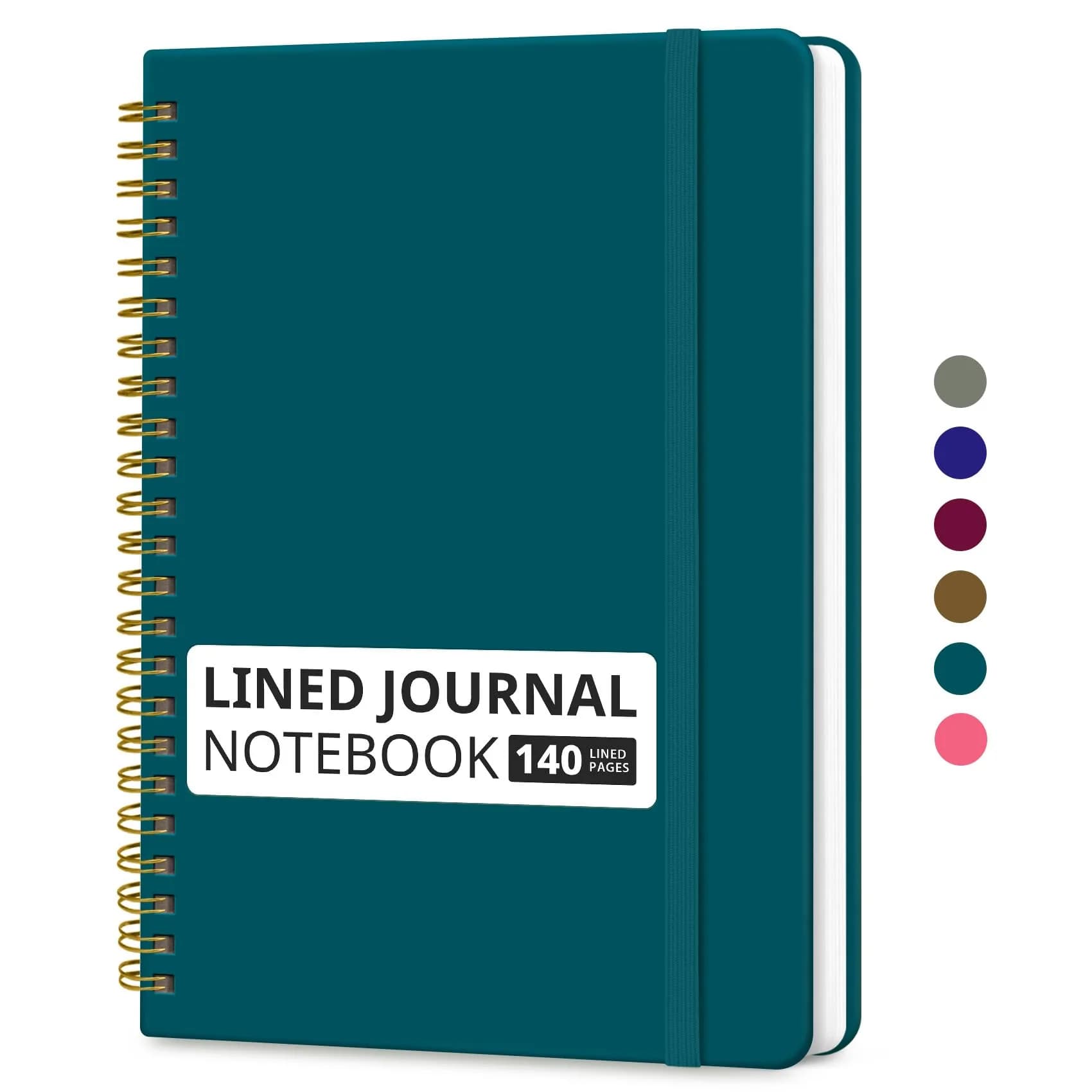Taja Lined Spiral Journal Notebook A5 (14.5cm x 20cm) | College Ruled Hardcover for Work & Note Taking