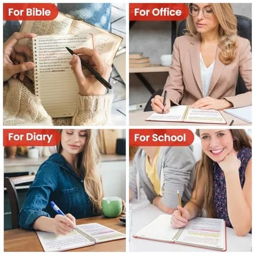 Taja Lined Spiral Journal Notebook A5 (140 Pages) | College Ruled Hardcover for Work & Writing, Tomato Red thumbnail 7