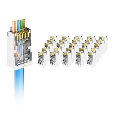 VCE Shielded Cat6 RJ45 Connectors, 25-Pack | 10 Gbps 250MHz Transmission thumbnail 1