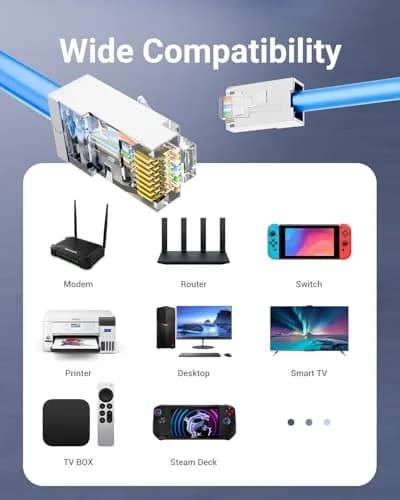 VCE Shielded Cat6 RJ45 Connectors, 25-Pack | 10 Gbps 250MHz Transmission thumbnail 8
