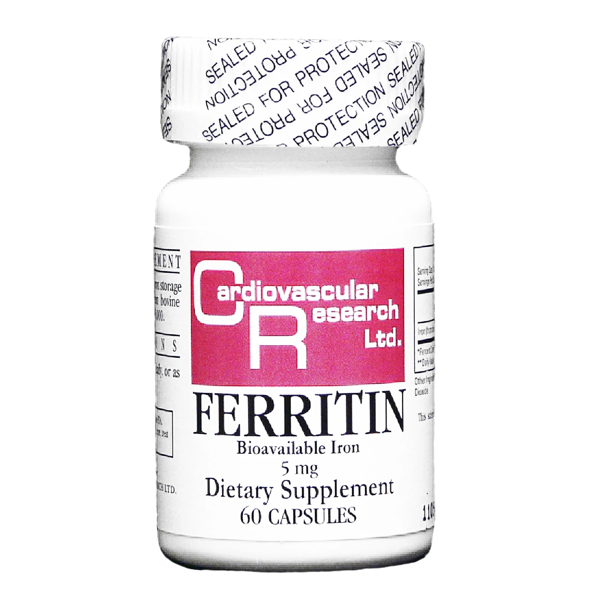 Cardiovascular Research Ferritin 5 mg 60 Count | Natural Iron Support for Energy & Vitality - main product image