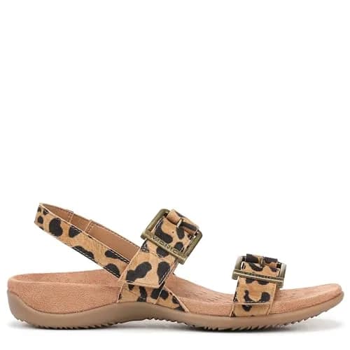 Vionic Women's Reese Sandal Tan Leopard Suede 8.5 Wide | Arch Support Orthotic Comfort thumbnail 6